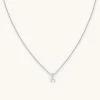 Astrid & Miyu E Initial Pendant Necklace In Silver With E 1 Astrid & Miyu E Initial Pendant Necklace In Silver With E