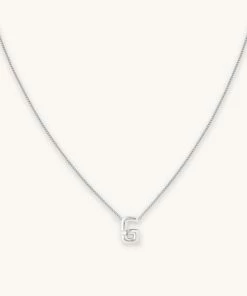 Astrid & Miyu G Initial Pendant Necklace In Silver With G