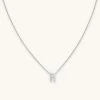 Astrid & Miyu H Initial Pendant Necklace In Silver With H Pendant Necklaces