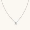 Astrid & Miyu M Initial Pendant Necklace In Silver With M