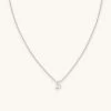Astrid & Miyu S Initial Pendant Necklace In Silver With S