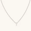 Astrid & Miyu T Initial Pendant Necklace In Silver With T Pendant Necklaces
