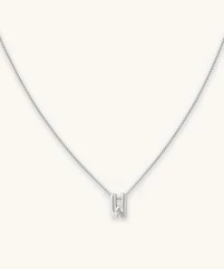 Astrid & Miyu W Initial Pendant Necklace In Silver With W Pendant Necklaces