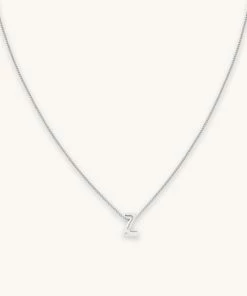 Astrid & Miyu Z Initial Pendant Necklace In Silver With Z