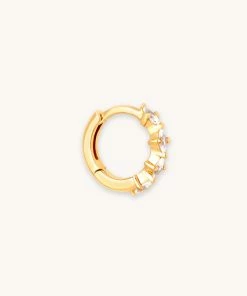 Astrid & Miyu Best Sellers Navette Hoop 8mm In Gold