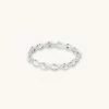 Astrid & Miyu Best Sellers Navette Crystal Band Ring In Silver
