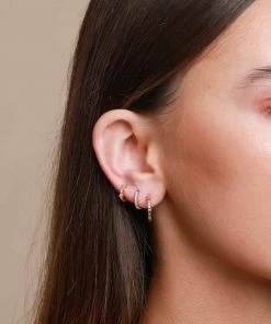 Astrid & Miyu Best Sellers Navette Hoop 6.5mm In Gold