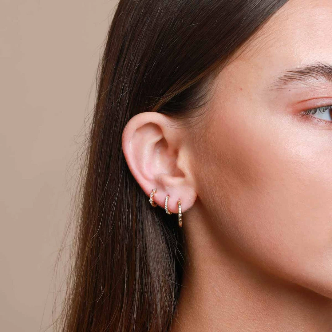 Astrid & Miyu Best Sellers Navette Hoop 6.5mm In Gold 4 Astrid & Miyu Best Sellers Navette Hoop 6.5mm In Gold