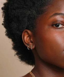 Astrid & Miyu Best Sellers Navette Hoop 8mm In Gold