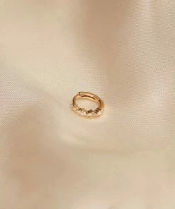 Astrid & Miyu Best Sellers Navette Hoop 8mm In Gold 10 Astrid & Miyu Best Sellers Navette Hoop 8mm In Gold