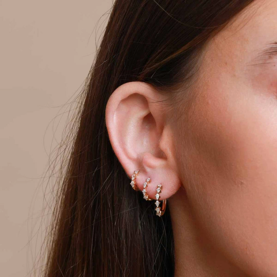 Astrid & Miyu Best Sellers Navette Hoop 8mm In Gold 6 Astrid & Miyu Best Sellers Navette Hoop 8mm In Gold