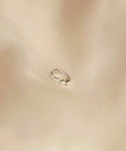 Astrid & Miyu Navette Hoop 8mm In Silver 10 Astrid & Miyu Navette Hoop 8mm In Silver