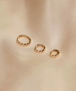 Astrid & Miyu Best Sellers Navette Hoop 8mm In Gold 12 Astrid & Miyu Best Sellers Navette Hoop 8mm In Gold