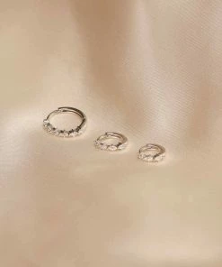 Astrid & Miyu Earrings Navette Hoop 6.5mm In Silver