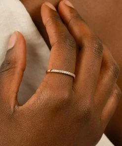 Astrid & Miyu Iridescent Crystal Ring In Gold