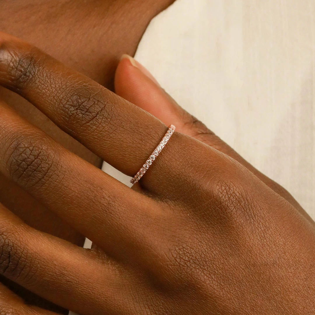 Astrid & Miyu Iridescent Crystal Ring In Rose Gold Rings 4 Astrid & Miyu Iridescent Crystal Ring In Rose Gold Rings