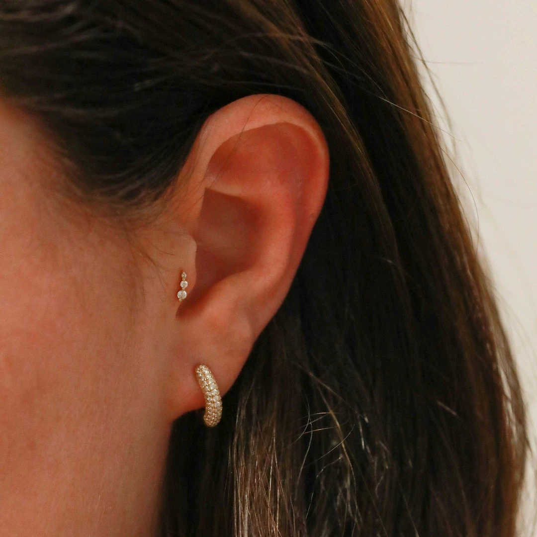 Astrid & Miyu Earrings Glimmer Pave Huggies In Gold 7 Astrid & Miyu Earrings Glimmer Pave Huggies In Gold