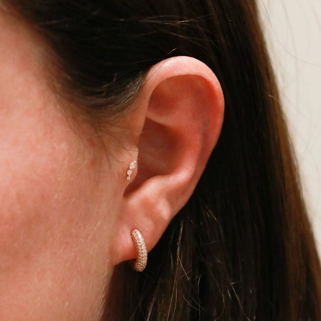 Astrid & Miyu Glimmer Crystal Barbell In Rose Gold 4 Astrid & Miyu Glimmer Crystal Barbell In Rose Gold