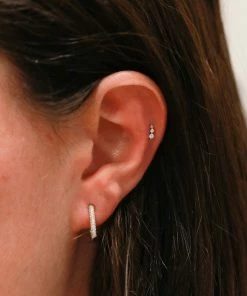 Astrid & Miyu Glimmer Crystal Barbell In Silver Best Sellers