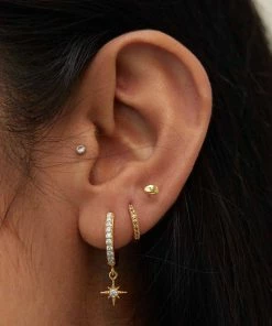 Astrid & Miyu November Birthstone Huggies In Gold With Citrine CZ