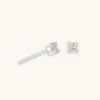Astrid & Miyu October Birthstone Stud Earrings In Silver With Pink Tourmaline CZ Birthstone Earrings