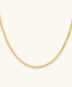 Astrid & Miyu Oval Snake Chain Necklace In Gold Necklaces
