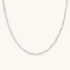 Astrid & Miyu Oval Snake Chain Necklace In Silver Necklaces