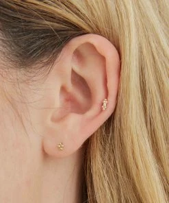 Astrid & Miyu Solid Gold Beaded Piercing Stud