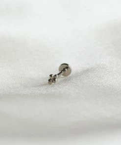 Astrid & Miyu Solid White Gold Beaded Piercing Stud