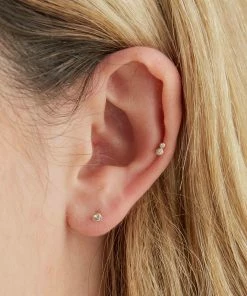 Astrid & Miyu Solid Gold Gem Piercing Stud