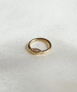 Astrid & Miyu Earrings Solid Gold Marquise Daith Hoop 7 Astrid & Miyu Earrings Solid Gold Marquise Daith Hoop