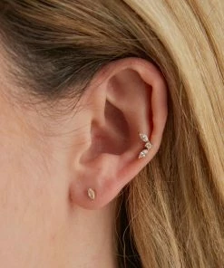 Astrid & Miyu Solid Gold Marquise Fan Piercing Stud 11 Astrid & Miyu Solid Gold Marquise Fan Piercing Stud