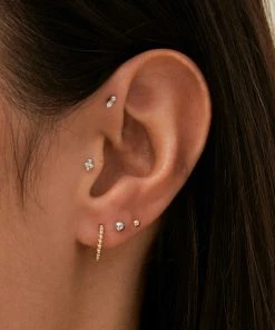 Astrid & Miyu Solid Gold Small Ball Piercing Stud