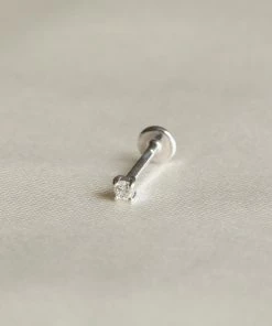 Astrid & Miyu Solid White Gold Diamond Piercing Stud