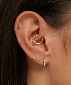 Astrid & Miyu Solid Gold Teardrop Piercing Stud