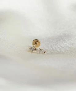 Astrid & Miyu Solid Gold Teardrop Piercing Stud