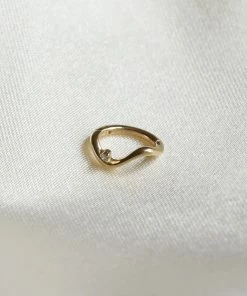 Astrid & Miyu Solid Gold Wave Rook Hoop Earrings