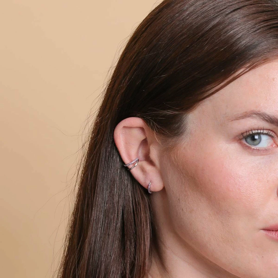 Astrid & Miyu Hope Stacking Set In Silver Earrings 4 Astrid & Miyu Hope Stacking Set In Silver Earrings