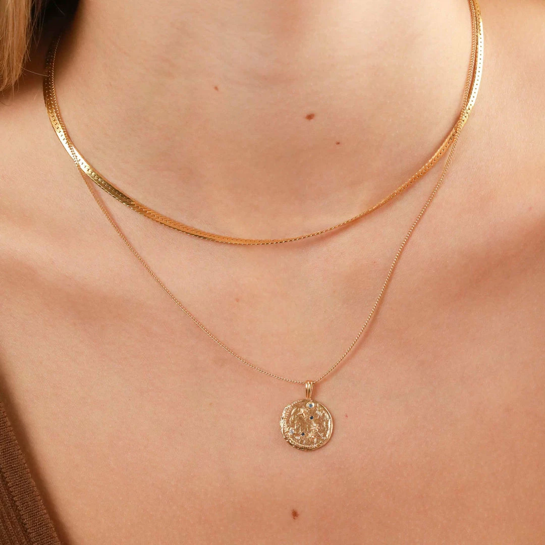 Astrid & Miyu Pisces Zodiac Pendant Necklace In Gold Zodiac Necklaces 4 Astrid & Miyu Pisces Zodiac Pendant Necklace In Gold Zodiac Necklaces