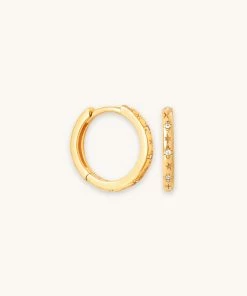 Astrid & Miyu Earrings Prism Crystal Hoops In Gold