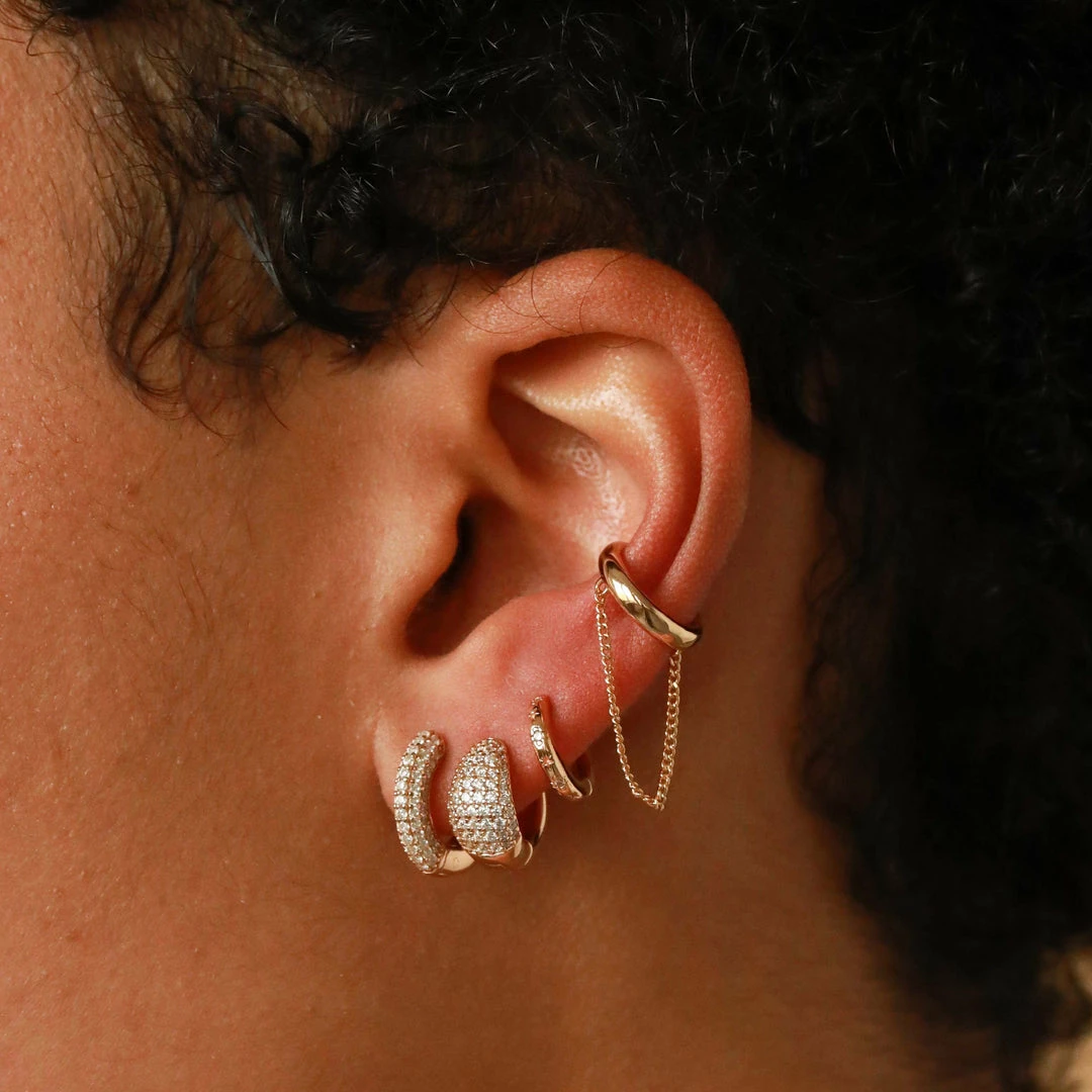 Astrid & Miyu Earrings Prism Crystal Hoop 6.5mm In Gold 6 Astrid & Miyu Earrings Prism Crystal Hoop 6.5mm In Gold