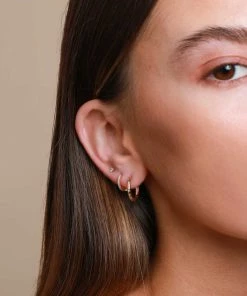Astrid & Miyu Earrings Prism Crystal Hoops In Gold