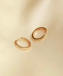 Astrid & Miyu Earrings Prism Crystal Hoops In Gold