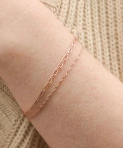 Astridandmiyu Double Chain Bracelet In Rose Gold Bracelets