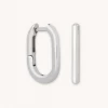 Astrid & Miyu Rectangular Hoops In Silver