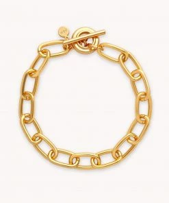 Astrid & Miyu Ripple T-Bar Chunky Bracelet In Gold Bracelets
