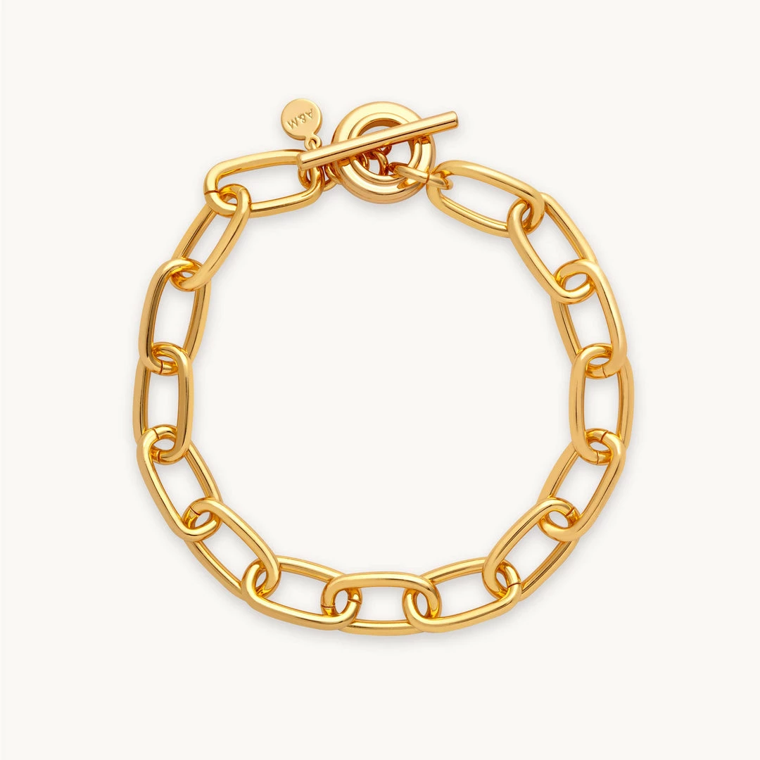 Astrid & Miyu Ripple T-Bar Chunky Bracelet In Gold Bracelets 3 Astrid & Miyu Ripple T-Bar Chunky Bracelet In Gold Bracelets