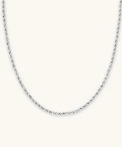 Astrid & Miyu Necklaces Rope Bold Chain Necklace In Silver