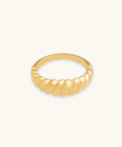 Astridandmiyu Rope Dome Ring In Gold
