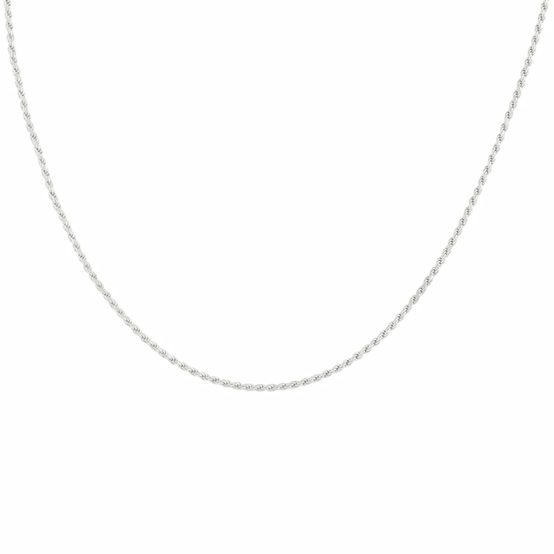 Astrid & Miyu Rope Chain Necklace In Silver Necklaces 6 Astrid & Miyu Rope Chain Necklace In Silver Necklaces